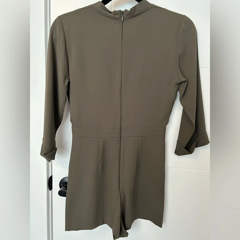 Topshop Petite Olive Green Romper Size 0 - Picture 2 of 4
